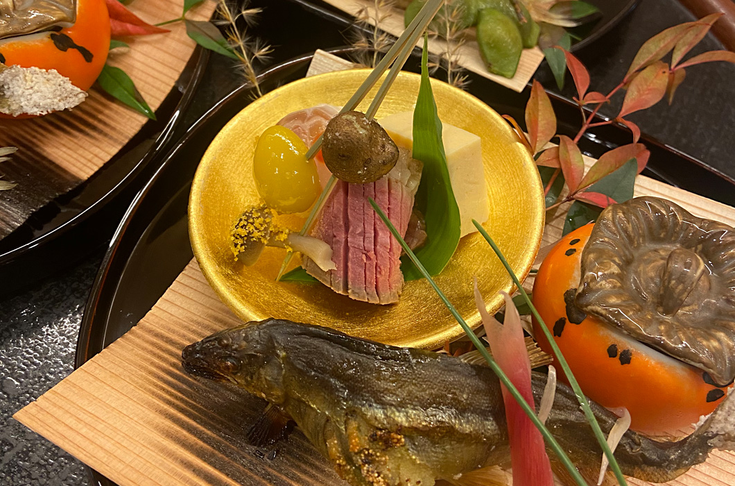 京料理、鮎の塩焼き